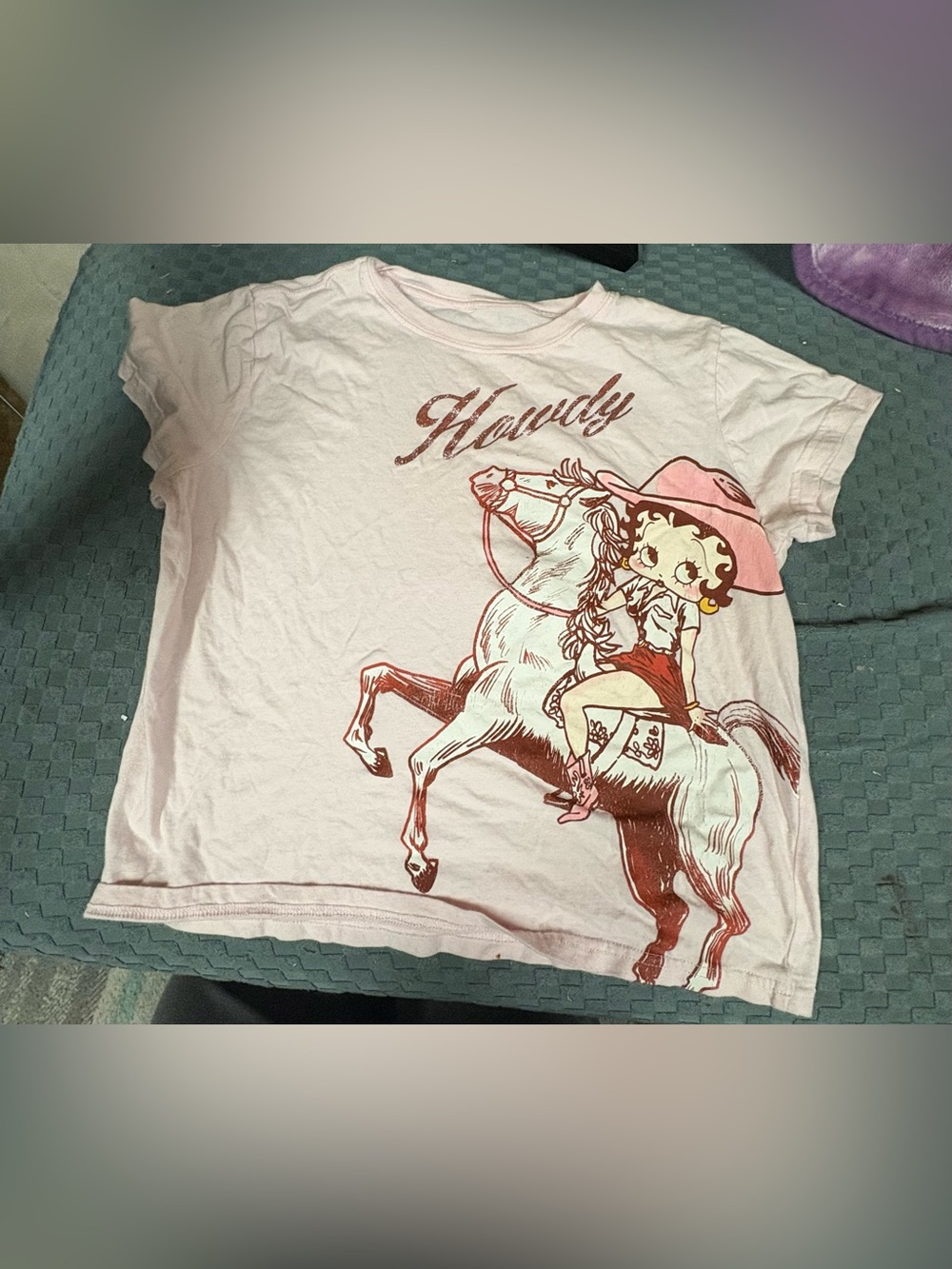 Betty Boop 'Howdy' Pink Cowgirl Graphic Tee
